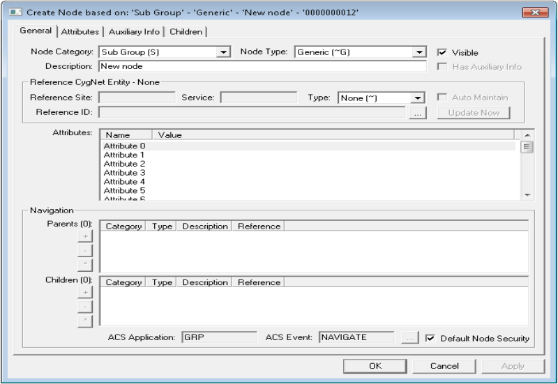 Group Service editor- General page
