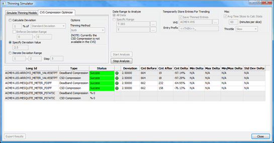 Thinning Simulator Example