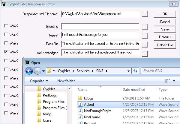 Enabled WAV file (Acked.wav)