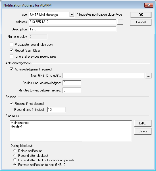 Notification Address