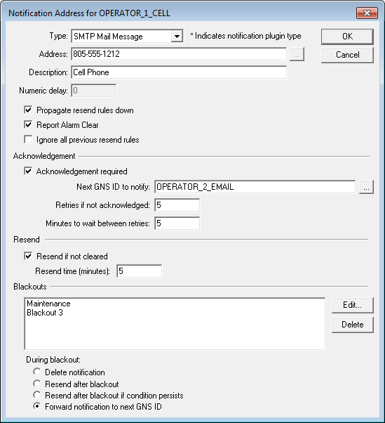 Notification Address for GNS ID