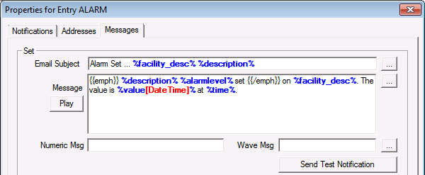 Voice Address Message example