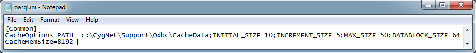 oasql.ini file