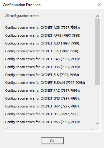 Configuration Error Logs