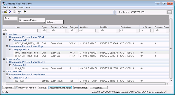 Sample MSS Viewer Grid View