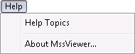 Help menu options