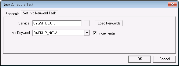 Set Info Keyword Task