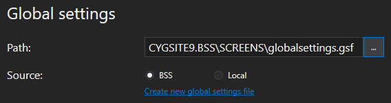 Global settings
