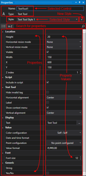 Properties pane