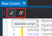 Validate script button