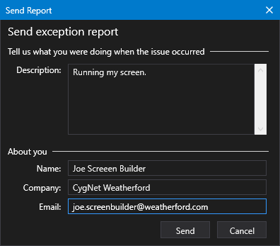 Send Exception Report