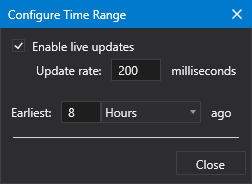 Sample Configure Time Range dialog box