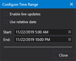 Sample Configure Time Range dialog box
