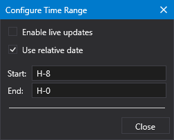Sample Configure Time Range dialog box