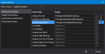 Sample Images Selection dialog box