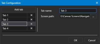 Sample Tab Configuration dialog box