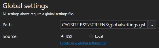 Global settings