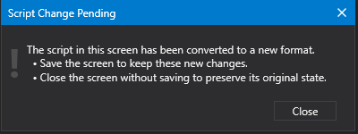 Script Change Pending