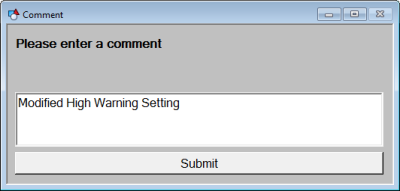 Comments dialog box