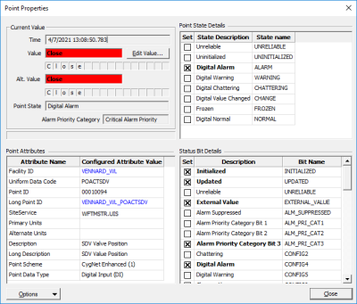 Point Properties dialog box