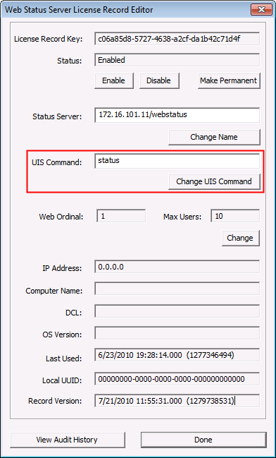 WebStatus server license