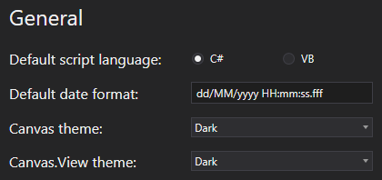 General settings
