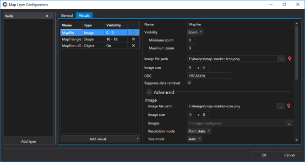 Sample Map Layer Configuration dialog box