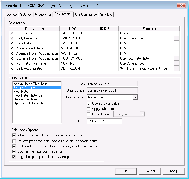 Configuring GCM Calculations