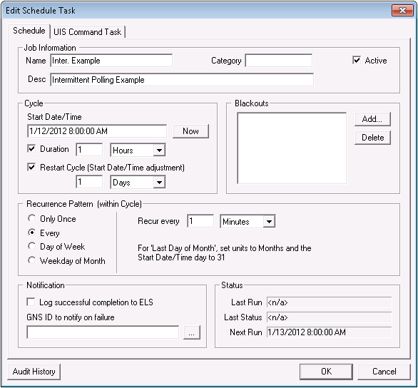 Schedule Example - Intermittent