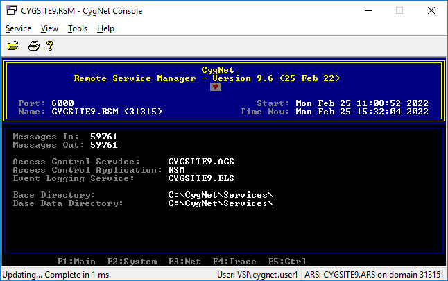 Sample CygNet Console