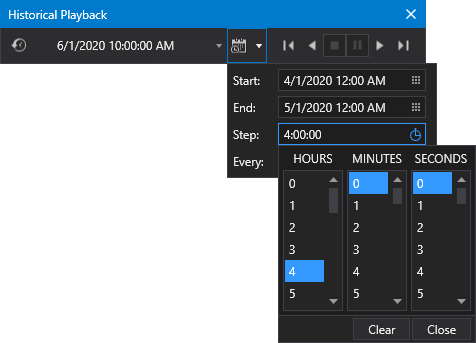 Historical Playback - Step Configuration