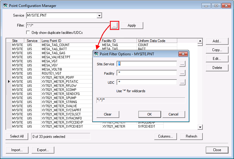 Point Filter Options Point Filter Options
