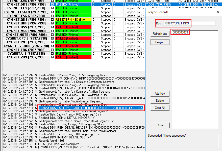 Resync Records for the DDS Resync Records for the DDS