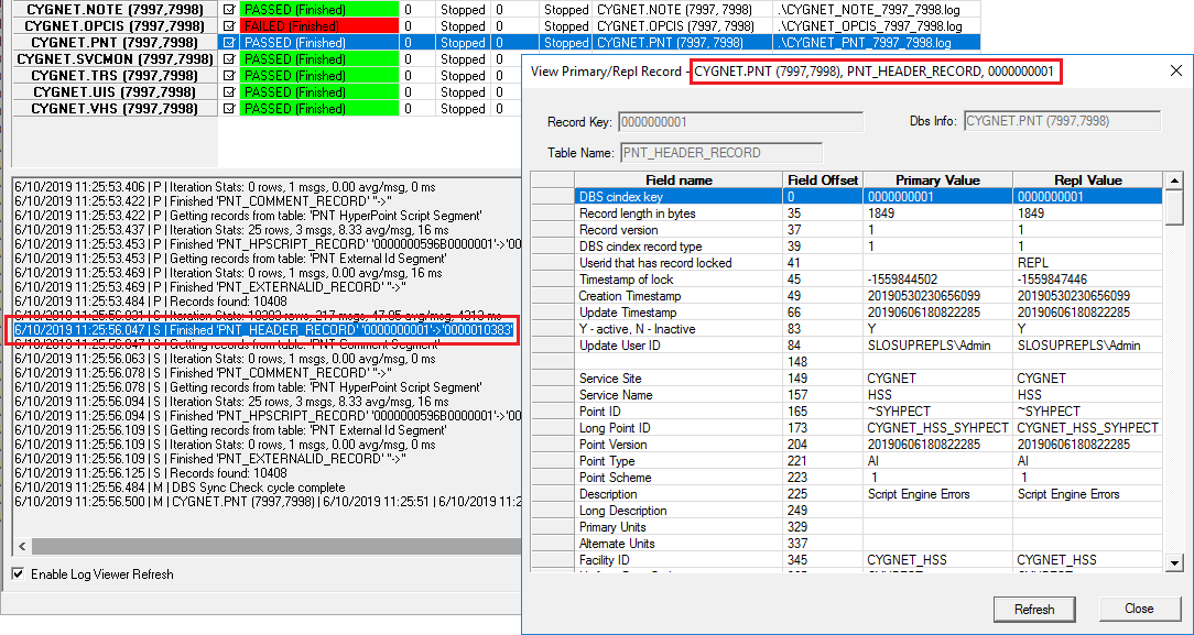 Comparing Database Records for the PNT_HEADER RECORD Comparing Database Records for the PNT_HEADER RECORD
