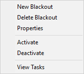 Blackouts context menu