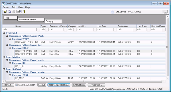 Sample MSS Viewer Grid View