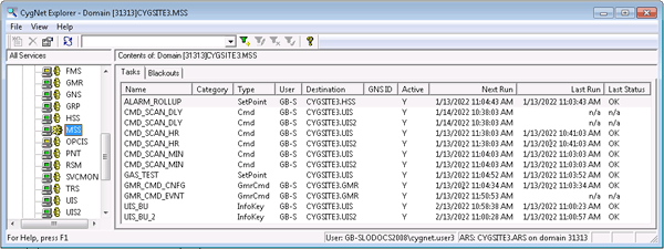Sample MSS Tasks Page