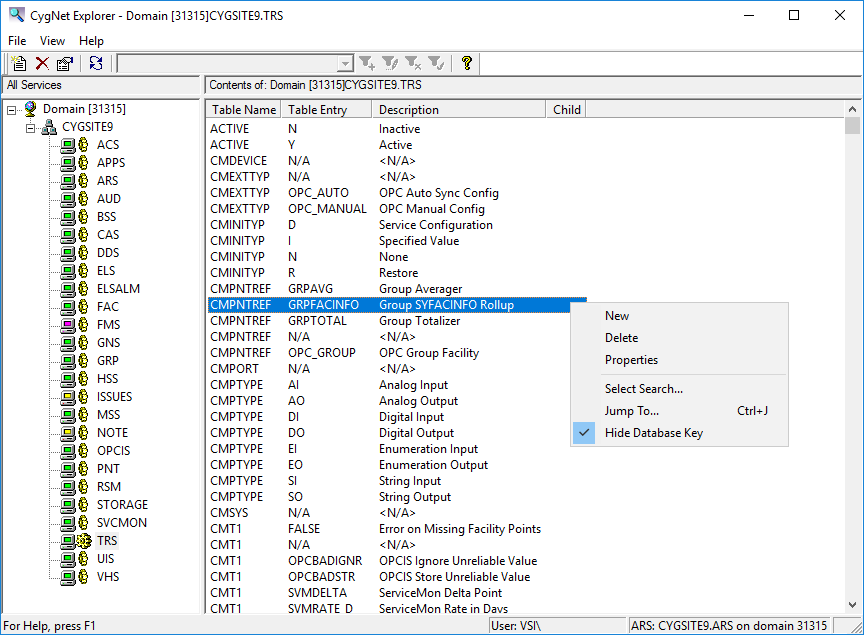 Table Reference Service Table Reference Service