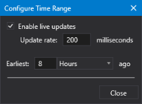 Canvas - Configure Time Range dialog box