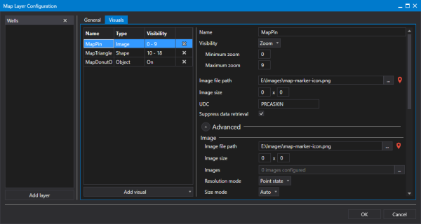 Sample Map Layer Configuration dialog box