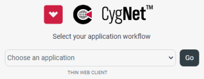 CygNet TWC Choose an application