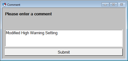 Comments dialog box
