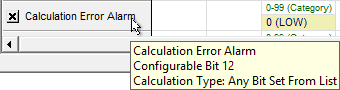Alarm Calculation Configuration - Any Bit Set From List