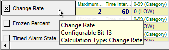 Alarm Calculation Configuration - Change Rate