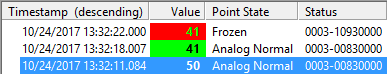 Alarm Calculation Results - Frozen Value with Delay