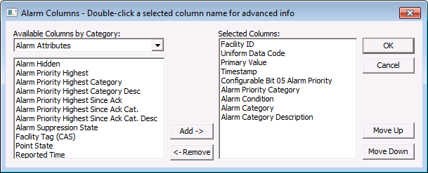 Alarm Columns