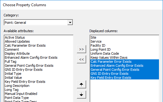 EAC-related Config Error columns