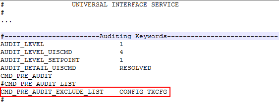 UIS Config file example