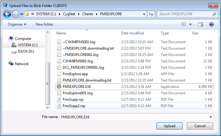 Upload Files to Blob Folder