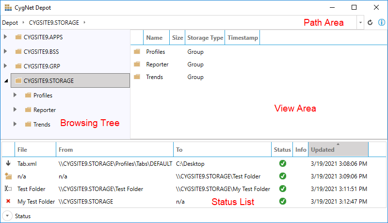 CygNet Depot User Interface